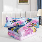 HOSIMA Sea Turtle Bedding,Coastal Beach Themed Comforters Queen Size for Kids Teen Girls Boys Room Decor, Toddler Bedding Set,Mandala Turtle Comforter with 2 Pillowcases. - Image 4