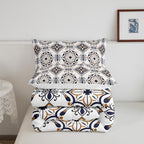Erosebridal Mexican Talavera Tile Toddler Bedding Set,Mexico Style Tiles Comforter Set for Kids,Retro Vintage Floral Duvet Insert,Ethnic Geometric Bedroom Decor with 1 Pillowcase - Image 7