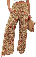 Angerella Womens Elastic High Waisted Palazzo Pants Casual Wide Leg Long Lounge Pant Trousers with Pocket by Angerella