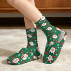 Jeiento Winter Fuzzy Slipper and Crew Socks for Women,Adult Slip-on Close Toe House Slipper,Flat Comfort home Slides - Image 2
