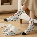 Fuzzy Slippers for Women Washable Cotton Slippers with Crew Socks - Image 3