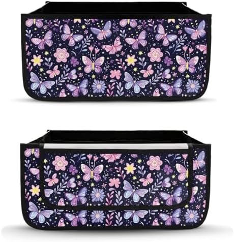 LedBack Floral Walker Accessories Sets Purple Butterfly Wheelchair Bag for Seniors Rollator Seat and Backrest Covers Universal Storage Basket - Image 3