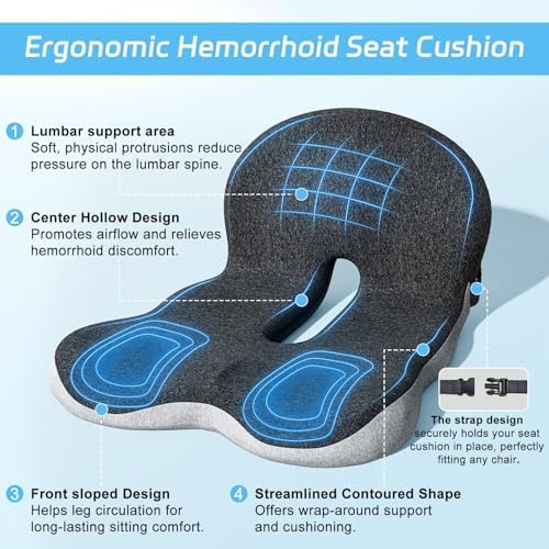Seat Cushion, Memory Foam Truck Driver & Office Chair Cushion - Image 4
