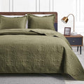 Love's cabin Twin Quilt Bedding Set Green Bedspreads - Soft Bed Summer Lightweight Bedspread Comforter - Coin Pattern Bedding Coverlet for All Season - 2 Pieces (1 Quilt, 1 Pillow Sham) by Lovescabin