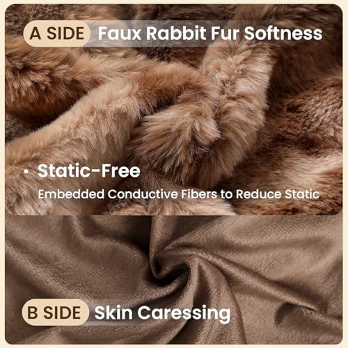 ZonLi Fluffy Body Pillow for Adults, Fuzzy Faux Fur Long Pillow with Shredded Memory Foam, Adjustable Support for Side Sleepers, Gifts, 20 x 54 Inch, Brown - Image 3