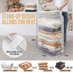 TAILI 8 Pack Cube Vacuum Storage Bags, Jumbo Size(31x40x15 inch), Cream - Image 2