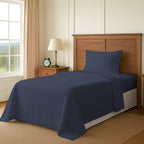 Pizuna 100% Cotton Twin XL Sheet Set 600 Thread Count Dark Blue by Pizuna