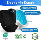 CushyOasis Seat Cushion, Gel Memory Foam Office Chair Cushions, (Black) - Image 2