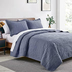 Love's cabin Twin Quilt Set Blue Bedspreads - Soft Bed Summer Lightweight Bedspread Comforter - Modern Style Coin Pattern Coverlet for All Season - 2 Pieces (1 Quilt, 1 Pillow Sham) - Image 2