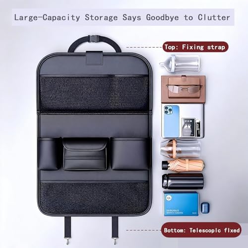 1 Pack - Car Organizer, Back Seat Car Organizer, Back Seat Organizer, Seat Organizer, Car Organizer and Storage Box.(Brown) - Image 5