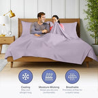 Kickoff Viscose Bamboo Sheets Split King Size 5-pc 100% Organic Bamboo Viscose Bed Cooling Sheets Split King Size Set Cool Bedding for hot Sleepers Sheet Set - Gift Ready Packaging (Lavender, SK) - Image 5
