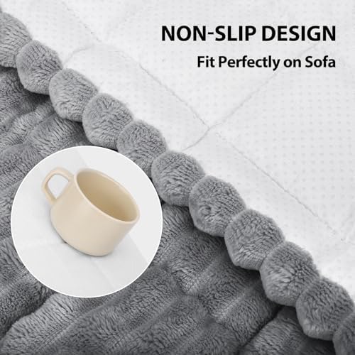 Fixwal Waterproof Flannel Dog Couch Cover, 27.6" x 82.7", Light Gray - Image 5