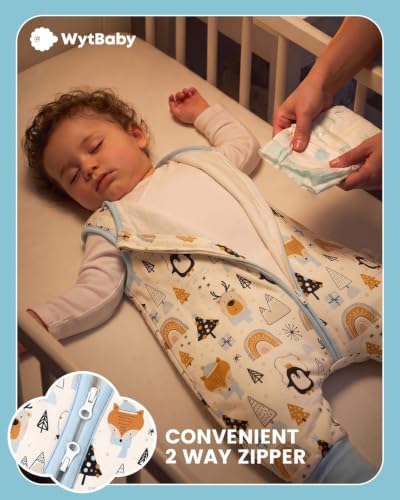 WYTbaby Baby Sleep Sack with Legs Cotton Wearable Blanket Toddler Sleep Bag - Image 3