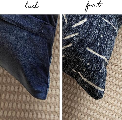 BlissBlush Decorative Long Lumbar Pillow Cover 14x36 for Bed, Navy Blue Soft Woven Chenille Accent Pillow Cover for Bedroom Couch Sofa, Textured Farmhouse Boho Cushion Cover - Image 7