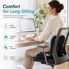 Seat Cushion with Integrated Lumbar Support, Memory Foam Ergonomic Cushion - Image 6