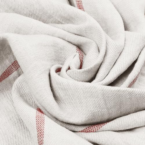 Eden 100% Linen Blanket – Premium European Woven Throw – Extra Large 45x78 in – Multi-Purpose Beach Towel, Sofa Throw, Summer Blanket – Lightweight, Softened, Striped – Made in Europe (Ecru/Brown) - Image 5