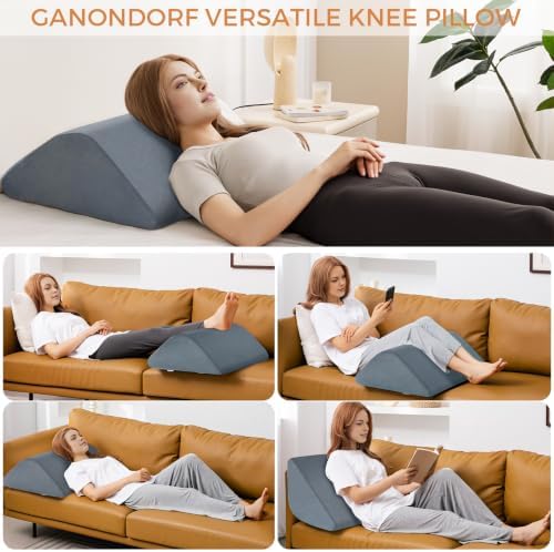 Knee Wedge Pillow for Post-Surgery Recovery-Leg Elevation Support for Sleep Position, Alleviating Lower Back & Hip Pain Enhancing Circulation in Ankles Legs Triangle Pillow with Removable Cover - Image 4