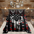 Camo American Flag Full Size Comforter Sets for Kids,Deer Antlers Red Camouflage Bedding Flags for Room Teens,Wild Animal Hunting Farm Branches Leaves Stars Stripes USA Flag Down Comforter by CastleFairy