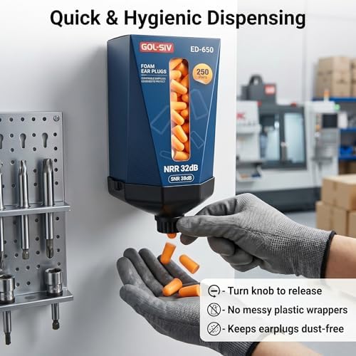 Earplug Dispenser, with 250 Pairs Earplug, NRR 32dB, Wall Mount - Image 2
