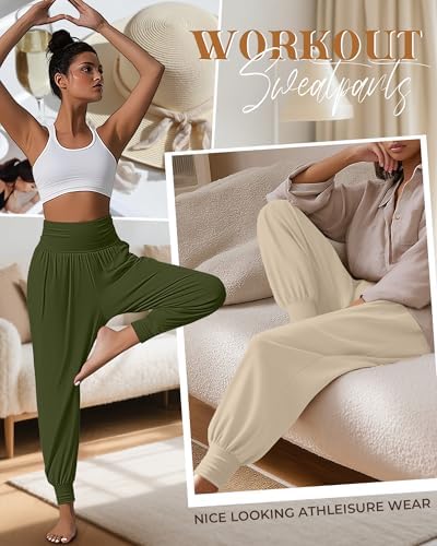 Ficerd 3 Pack Women's Joggers Loose Yoga Pants with Pockets - Image 2