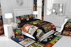 Erosebridal Happy Camping Queen Bedding Set,RV Camper Comforter Set for Trailer Bunk,Rustic Style Patchwork Comforter for Kids Adults,Mountain Themed Bedroom Room Decor,2 Pillowcases Lightweight - Image 6