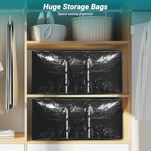 66 Gallon Extra Large Storage Bags 6 Pack – Pink XXL Heavy Duty Waterproof Moving Tote Bags for College Dorm, Travel, Clothes & Bedding Foldable Zippered Duffle with Handles - Image 7