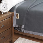Creswick Woollen Mills 100% Australian Merino Wool Blanket – Soft Warm and Natural with Satin Binding, Breathable Luxury Bedding for All Seasons, (Charcoal, King Size) - Image 5
