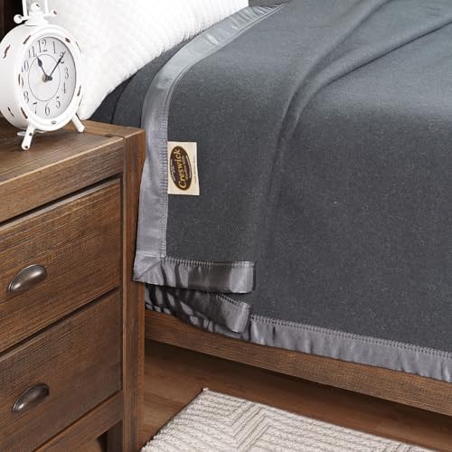 Creswick Woollen Mills 100% Australian Merino Wool Blanket – Soft Warm and Natural with Satin Binding, Breathable Luxury Bedding for All Seasons, (Charcoal, King Size) - Image 5