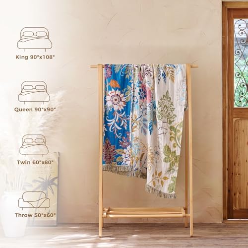 LUTBM Boho Throw Blanket for Bed 60"x80", All Season Cotton Couch Blankets - Image 6