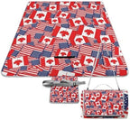 Large Outdoor Picnic Blanket Canadian American Flag Pattern Foldable Beach Blanket Waterproof SandProof Family Picnic Mat by Unknown