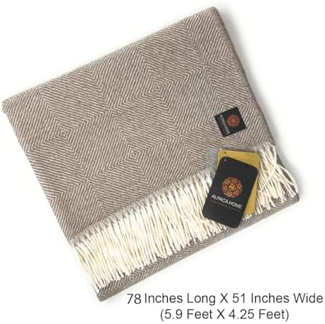 Alpaca Home | Dynasty Throw Blanket | 100% Pure Baby Alpaca Wool • Hypoallergenic, Soft & Cozy • Ethically Sourced | Softer & Warmer Than Wool (Marvin Gardens) - Image 2
