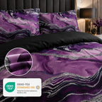 CCoutueChen Black Purple Marble Comforter Set Full Size, Modern Style - Image 2