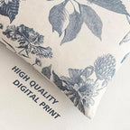 Foindtower Set of 2 Linen Floral Vintage Throw Pillow Covers Neutral Accent Print Decorative Cushion Covers Farmhouse Boho Home Decor for Sofa Chair Couch Bedroom Living Room,24×24 Inch,Blue - Image 3