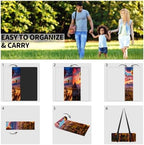 Large Picnic Blanket 79"X79" Picnic Mat Waterproof Foldable Lawn Park Blanket with Carry Strap Sandproof Beach Blanket Hot Air Balloon Portable Camping Blanket for Travel - Image 6