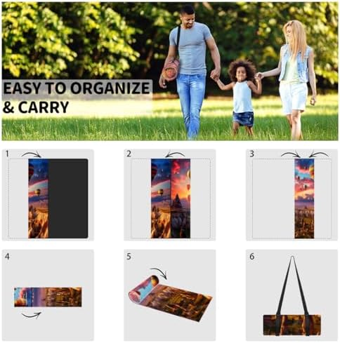 Large Picnic Blanket 79"X79" Picnic Mat Waterproof Foldable Lawn Park Blanket with Carry Strap Sandproof Beach Blanket Hot Air Balloon Portable Camping Blanket for Travel - Image 6