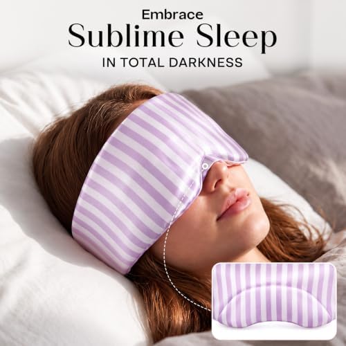 Panelee 100% Mulberry Silk Sleep Mask, 22 Momme Eye Mask for Women,Purple - Image 2