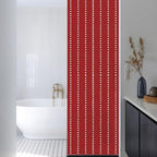 Window Privacy Film Frosted, Red Vintage Reusable Static Cling Window Tints, Farmhouse Geometric Vertical Stripes Modern Heat Control Windows Films for Offices, Balcony, 29.5 x 118 Inches - Image 3