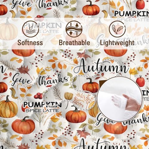 BlessLiving King Quilt with Pumpkin Maple Leaves Halloween Fall Bedding - Image 5