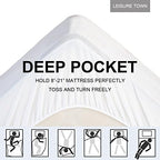 Cotton California King Mattress Pad Fitted Quilted Mattress Cover,White - Image 5