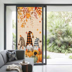 Window Privacy Film Frosted, Thanksgiving Fall Non-Adhesive Static Cling Window Tint, Gnomes Pumpkin Flower Maple Leaf Plaid Insulated Windows Frosted Films for Living Room, 35.4 x 78.7 Inches - Image 2