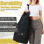 College Laundry Bag, 115L Extra Large Laundry Backpack with Shoulder Straps, Heavy Duty Backpack Laundry Bag, Large Laundromat Bag, Dorm Laundry Bags for Travel, Laundromat, Apartment, Beach, Camping - Image 2
