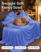 Fleece Blanket Giant 120" x 180" - Ultra-Soft Flannel Throw - Vista Blue - Image 4