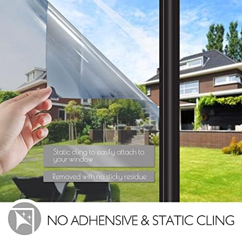 HIDBEA One Way Privacy Window Film,Heat Blocking, Silver,29.5in x 6.5ft - Image 5