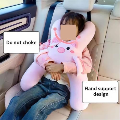 Fit for Car Neck Pillow - Sleep Aid for Travel - Cute Cartoon Design(Pink) - Image 4