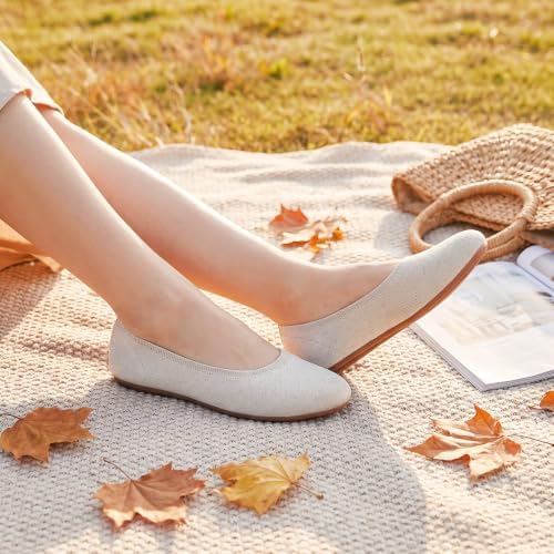 Puxowe Women's Ballet Flats Stretch Knit Comfortable Slip On Walking Shoes - Image 3