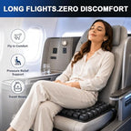 Inflatable Seat Cushion with Manual Air Hand Pump & Carry Bag, Travel Cushion Airplane Seat, Lightweight Airline Seat Cushion for Long Flights, Portable Air Cell Cushion for Office Chair, Car & Travel - Image 6