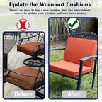 FLYMEI Patio Cushion Covers 21x19x3, Spice, 4Packs - Image 6