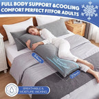 Tudomro 2 Pack Cooling Body Pillow Cases for Hot Sleepers, 20 x 54 Inch Long Cooling Pillow Covers with Hidden Zipper, Soft Breathable Cool to Touch Pillowcases for Night Sweats(Grey) - Image 2