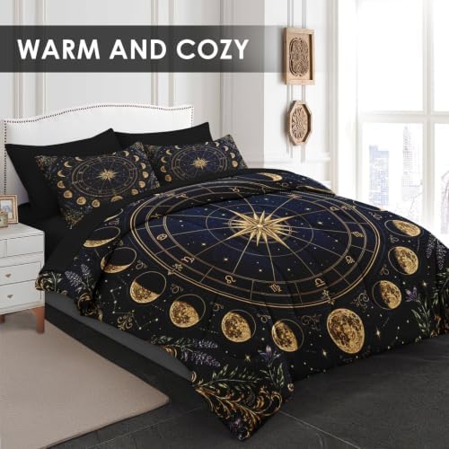 WeCozy Full Comforter Set with Sheets, 7 Pieces Celestial Astrology Bedding - Image 4