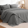 Love's cabin King Size Quilts Bedspreads, 7 Pieces Bed in a Bag, Grey by Lovescabin